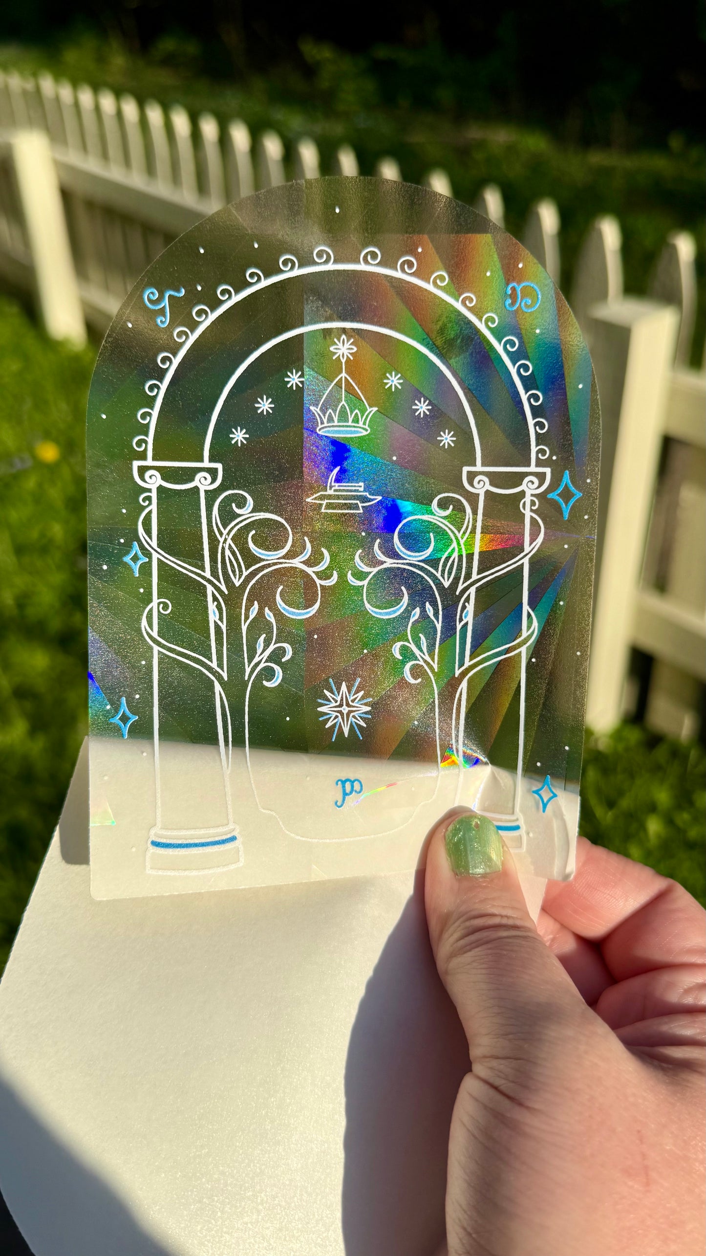 Speak Friend and Enter Rainbow Maker Doors of Durin LOTR Suncatcher