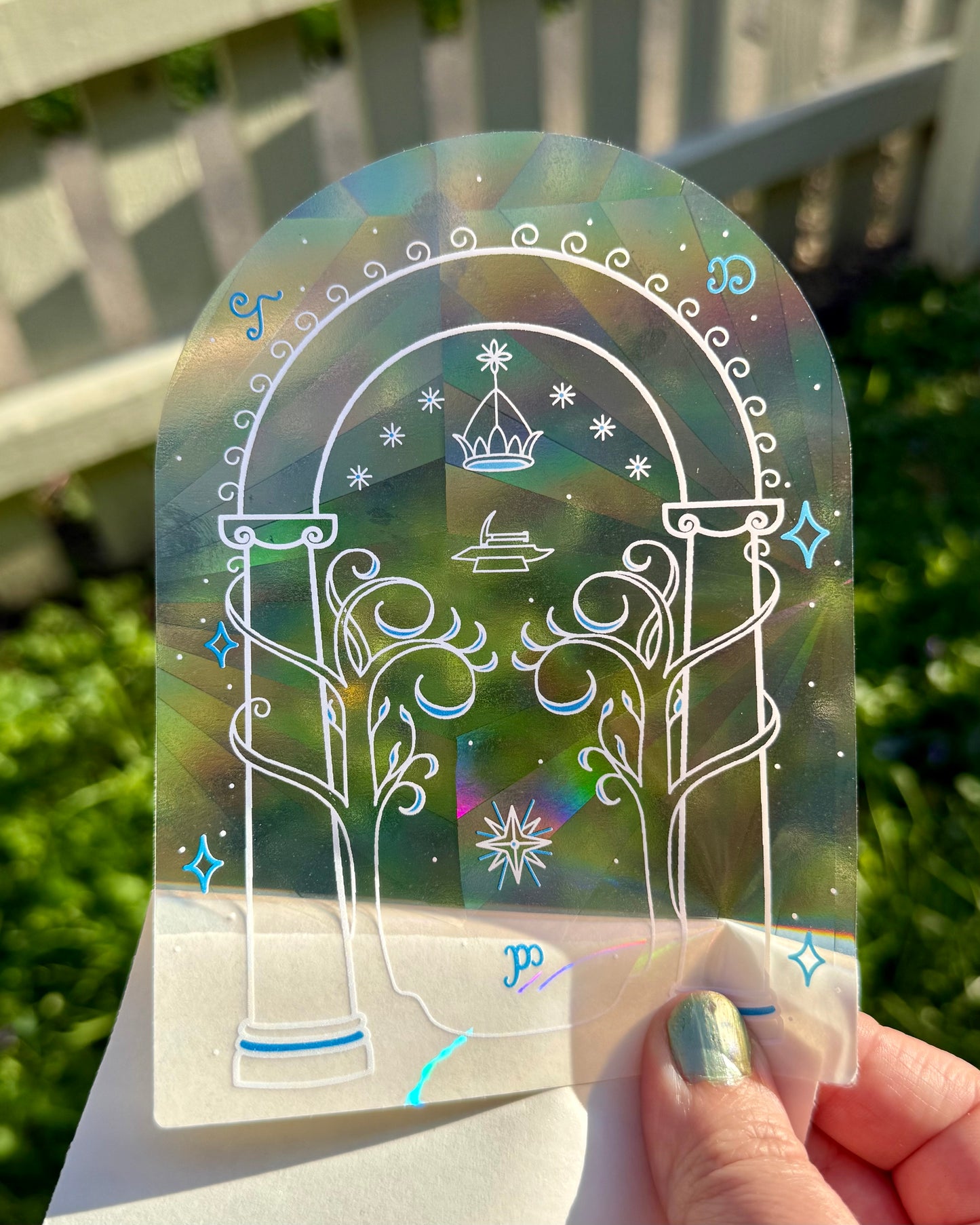 Speak Friend and Enter Rainbow Maker Doors of Durin LOTR Suncatcher