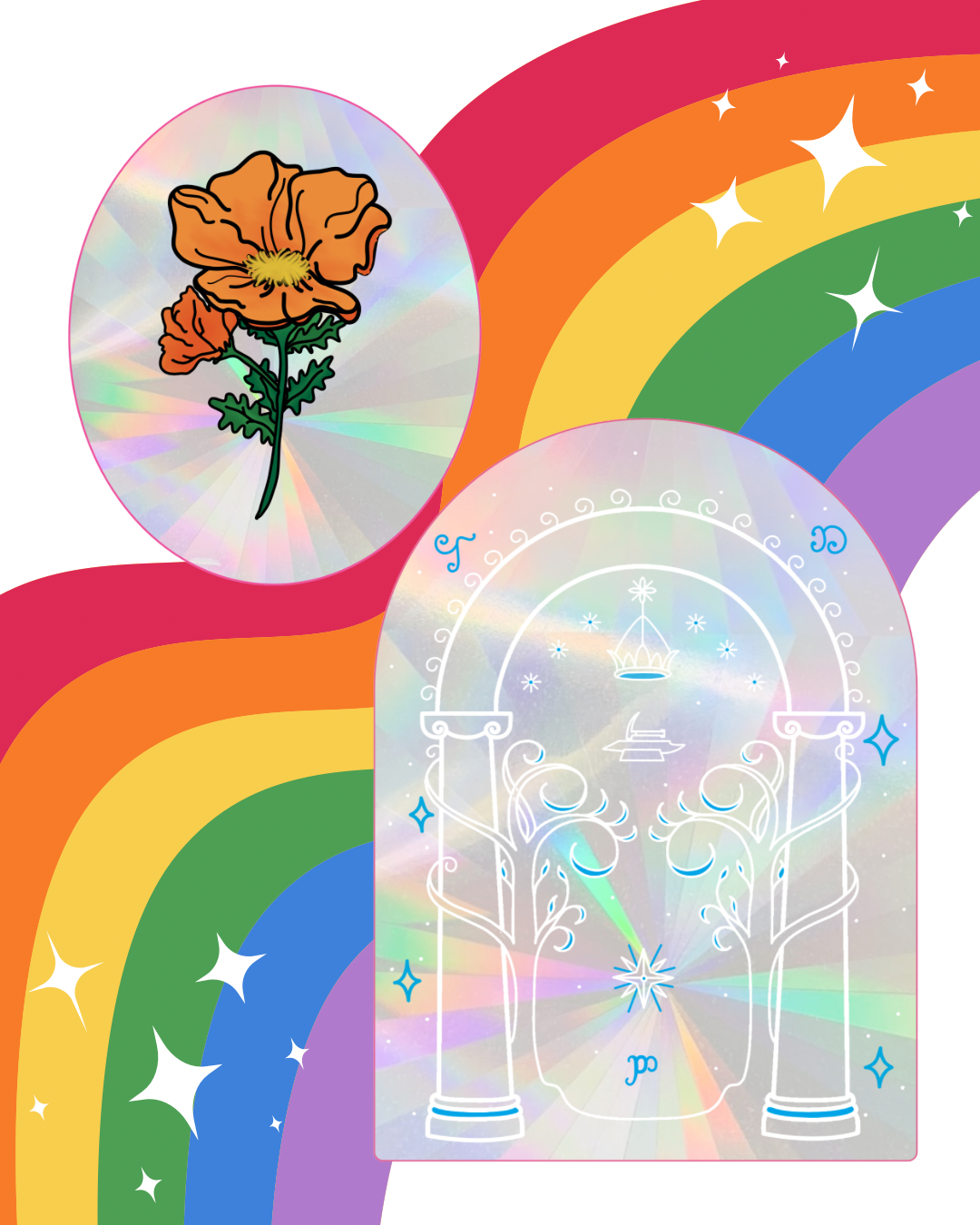 Speak Friend and Enter Rainbow Maker Doors of Durin LOTR Suncatcher