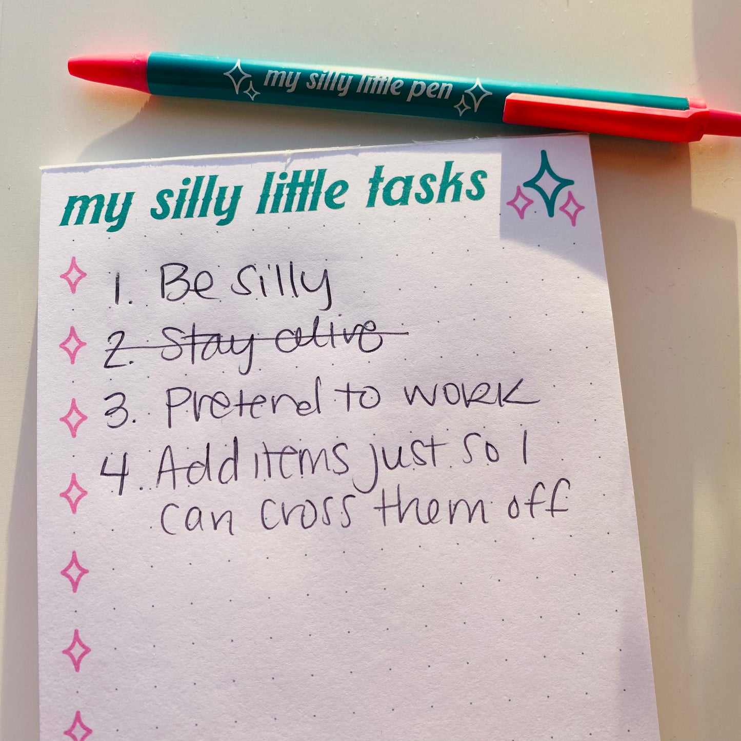 My Silly Little Tasks Notepad + Silly Little Pen Set