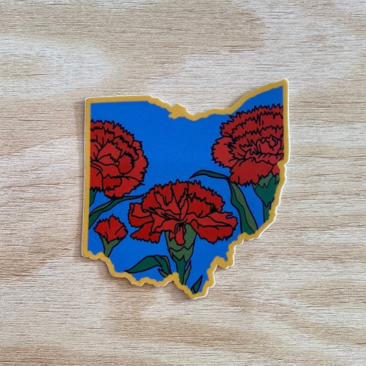 Ohio Scarlet Carnation Vinyl Sticker State Flower Stickers