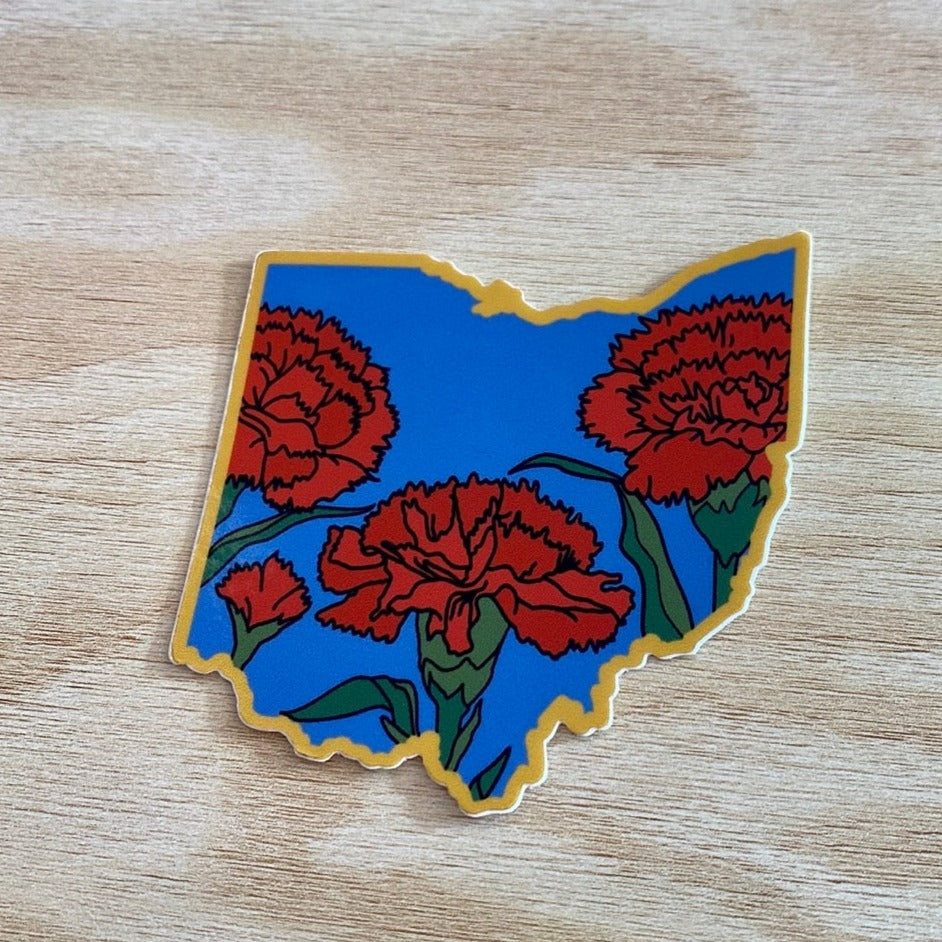 Ohio Scarlet Carnation Vinyl Sticker State Flower Stickers