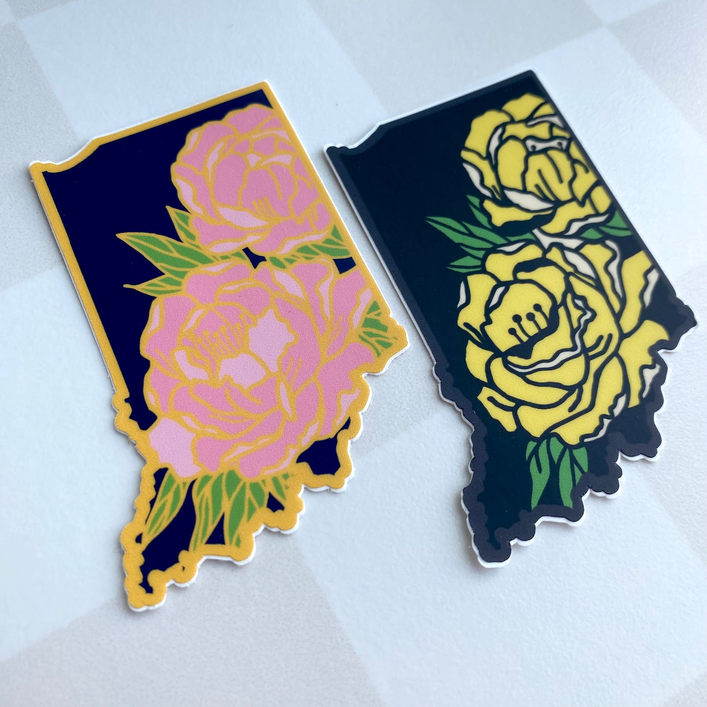 Indiana State Peony - 3" Vinyl Sticker