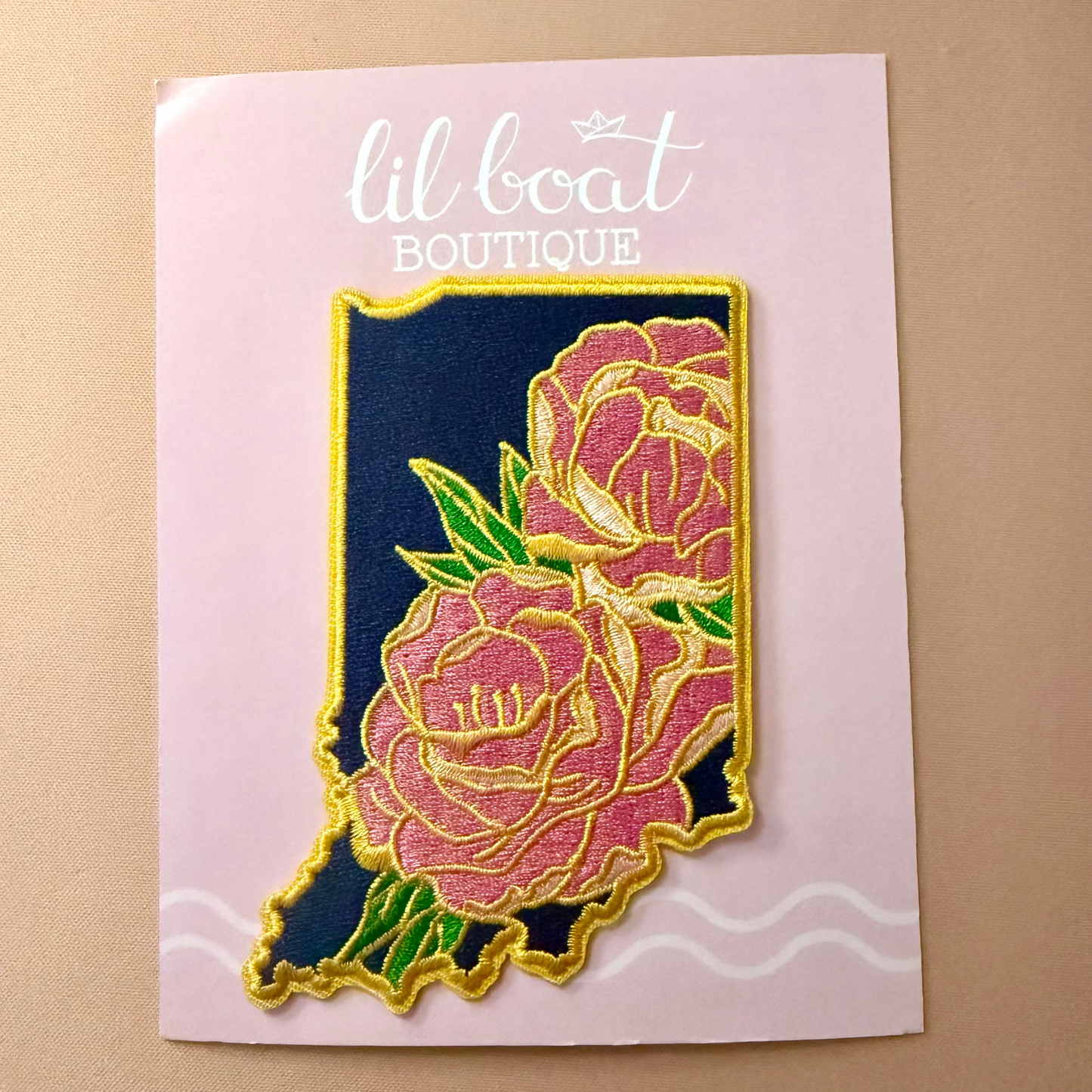 Indiana Peony v 1.5 - State Flower Embroidered Patch