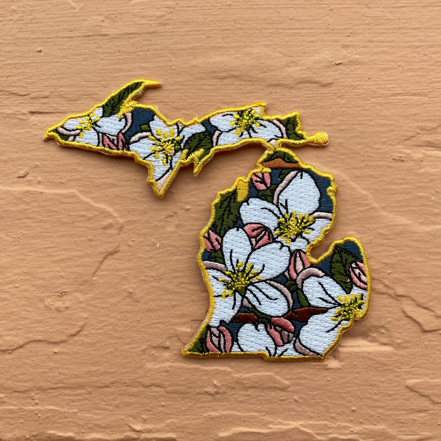 Michigan Apple Blossom- Embroidered Patch - State Flower Series - MI