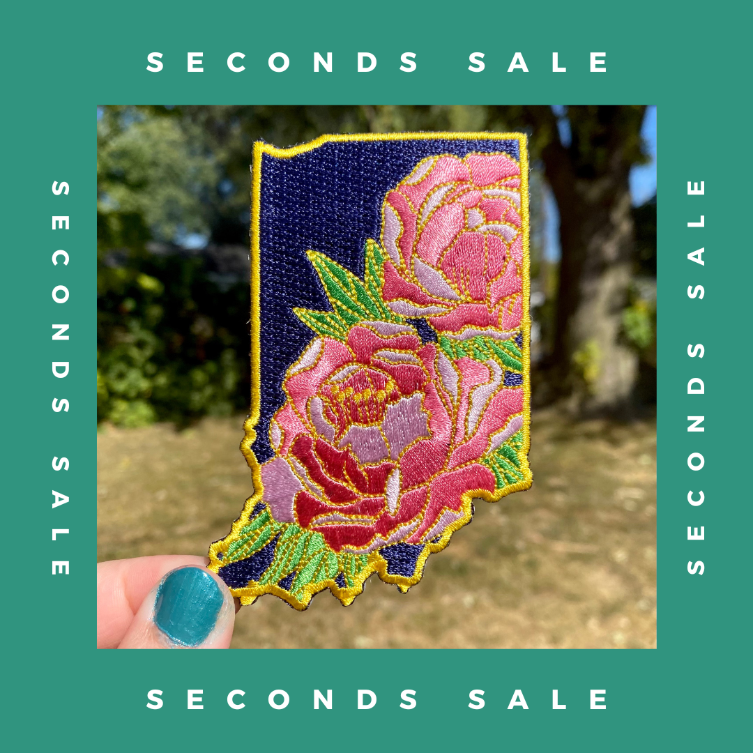 SECONDS SALE - Indiana Peony - Embroidered Patch