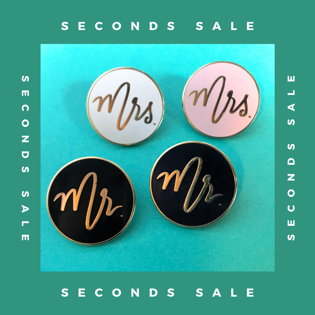 SECONDS SALE - Mr. and Mrs. Mix and Match Enamel Pins - RETIRED