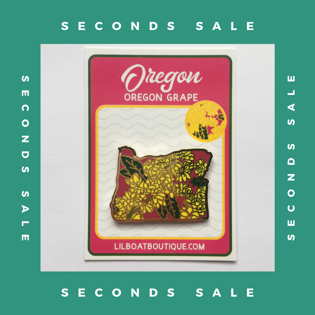 SECONDS SALE PIN - Oregon Grape - State Flower Hard Enamel Pin