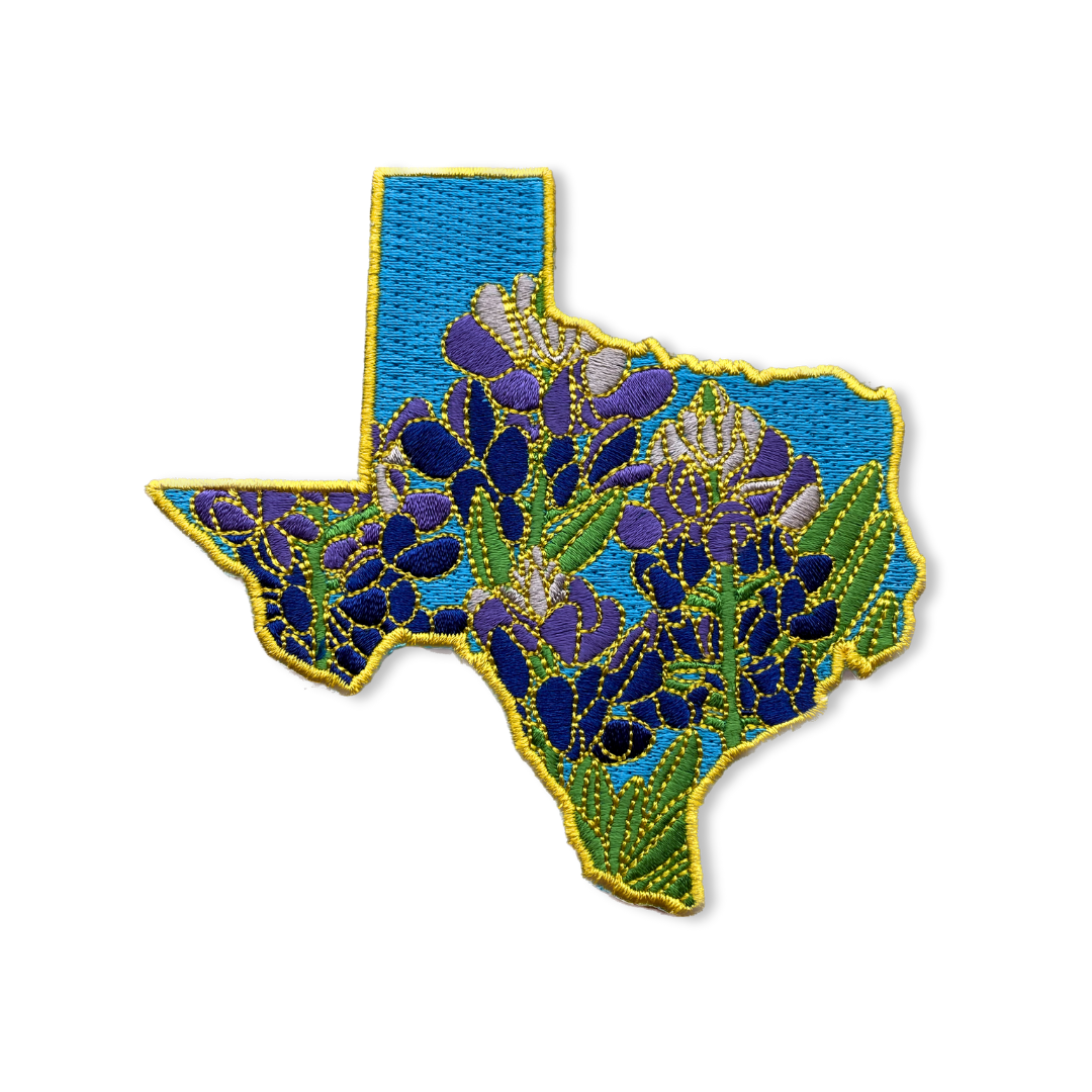 Texas Bluebonnet Embroidered Patch - State Flower Series