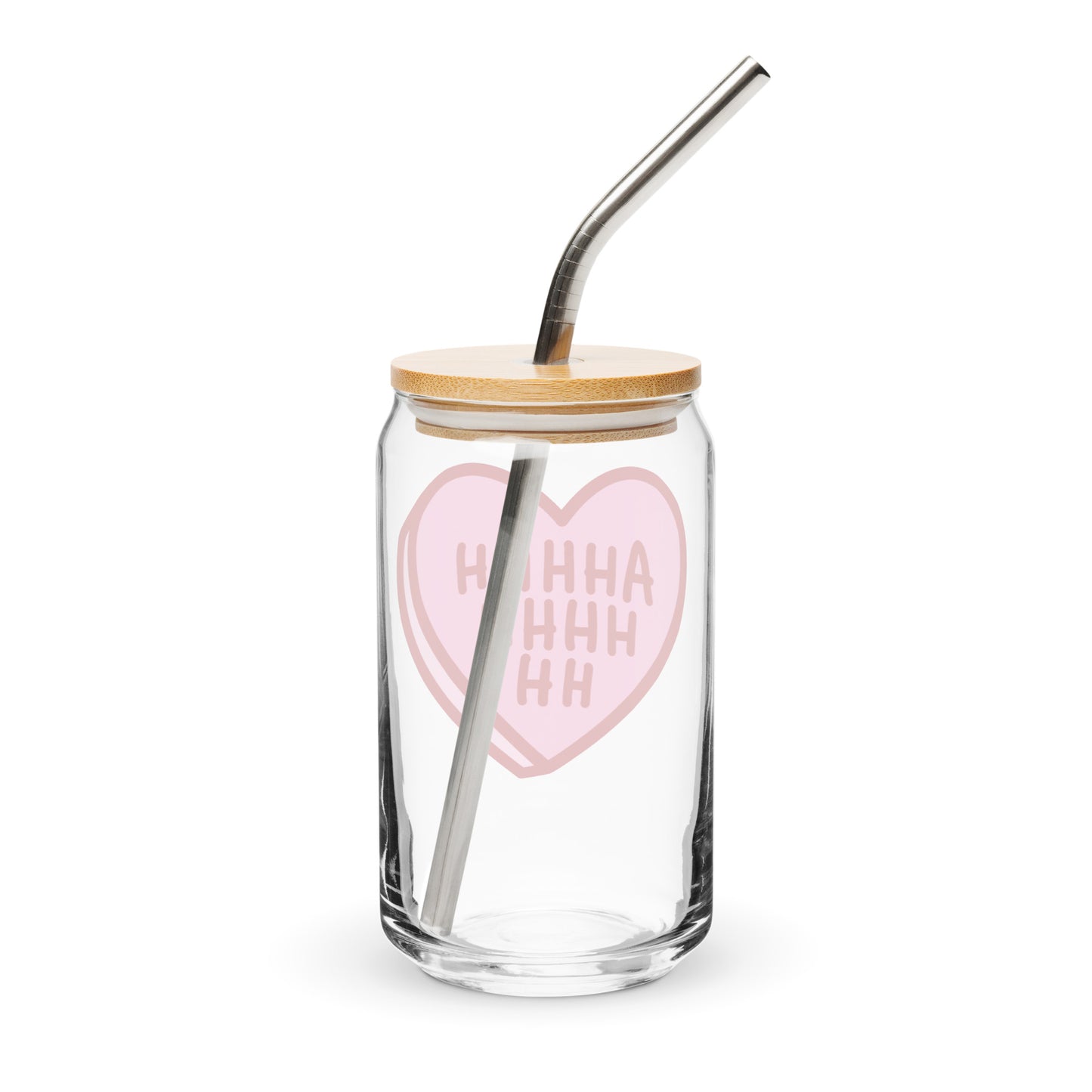 AHHHHHHHH Candy Heart 16oz Can-shaped Glass