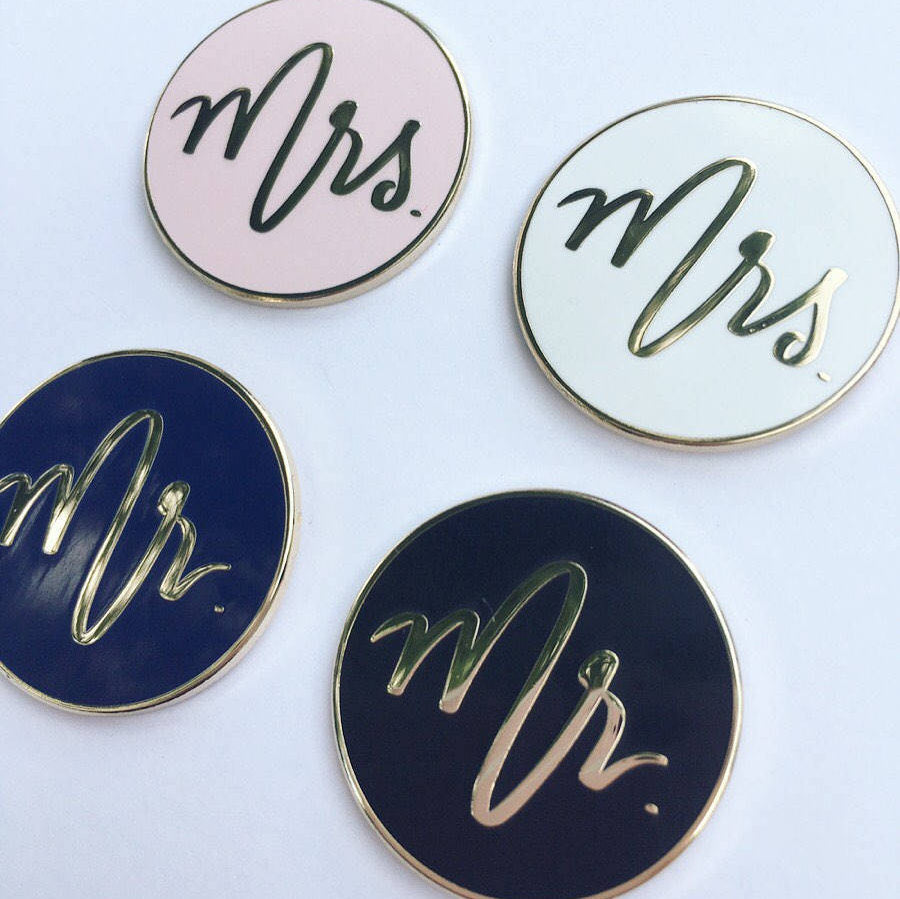 SECONDS SALE - Mr. and Mrs. Mix and Match Enamel Pins - RETIRED