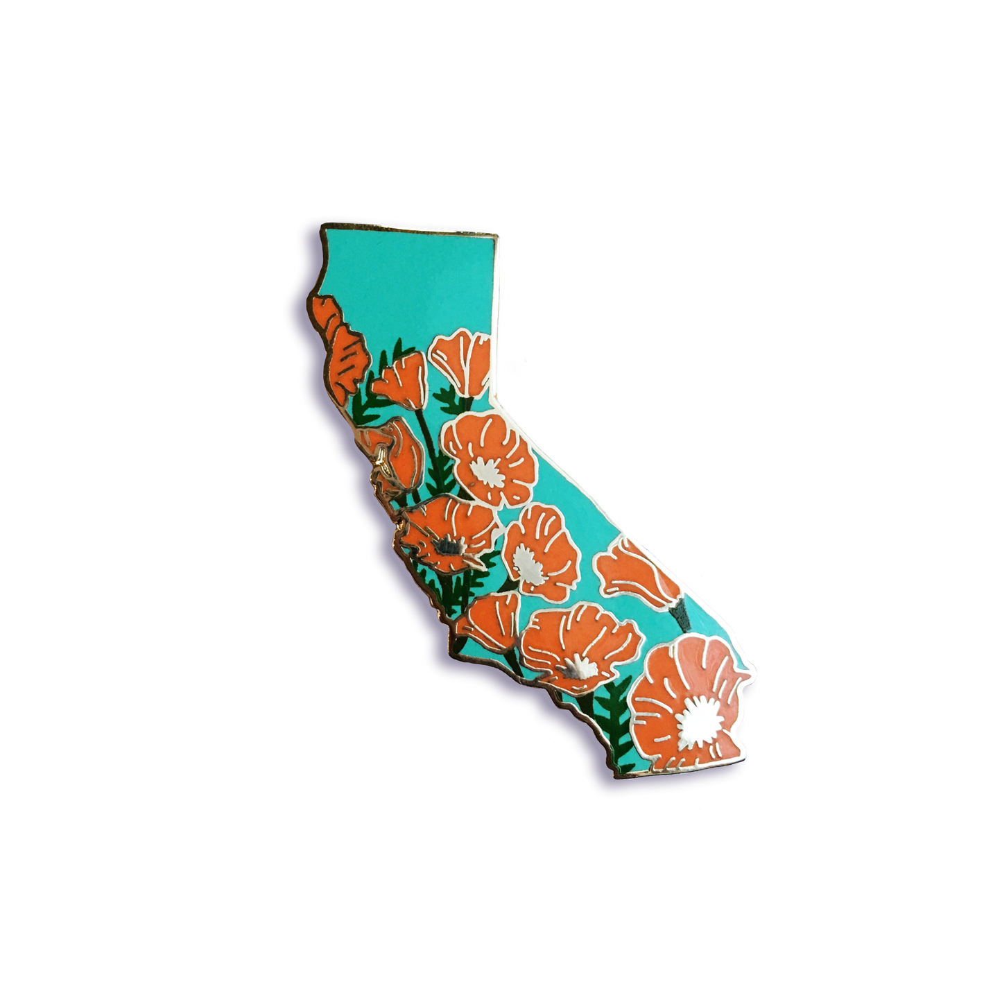 California Poppy Hard Enamel Pin - State Flower Series