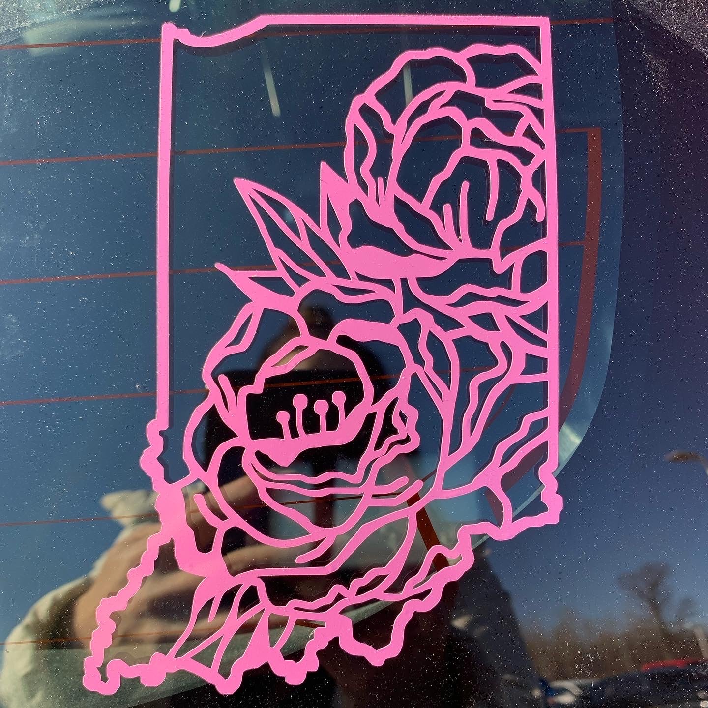 Indiana Peony - Vinyl Decal State Flower Series