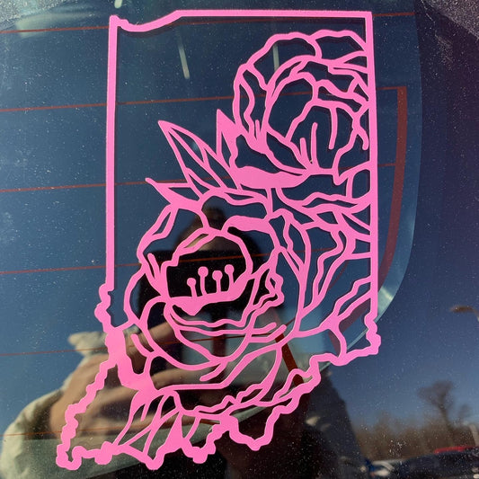 Indiana Peony - Vinyl Decal State Flower Series