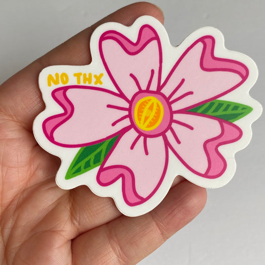 No Thx Flower Vinyl Sticker - Moody Flowers Collection - Patreon-First Release