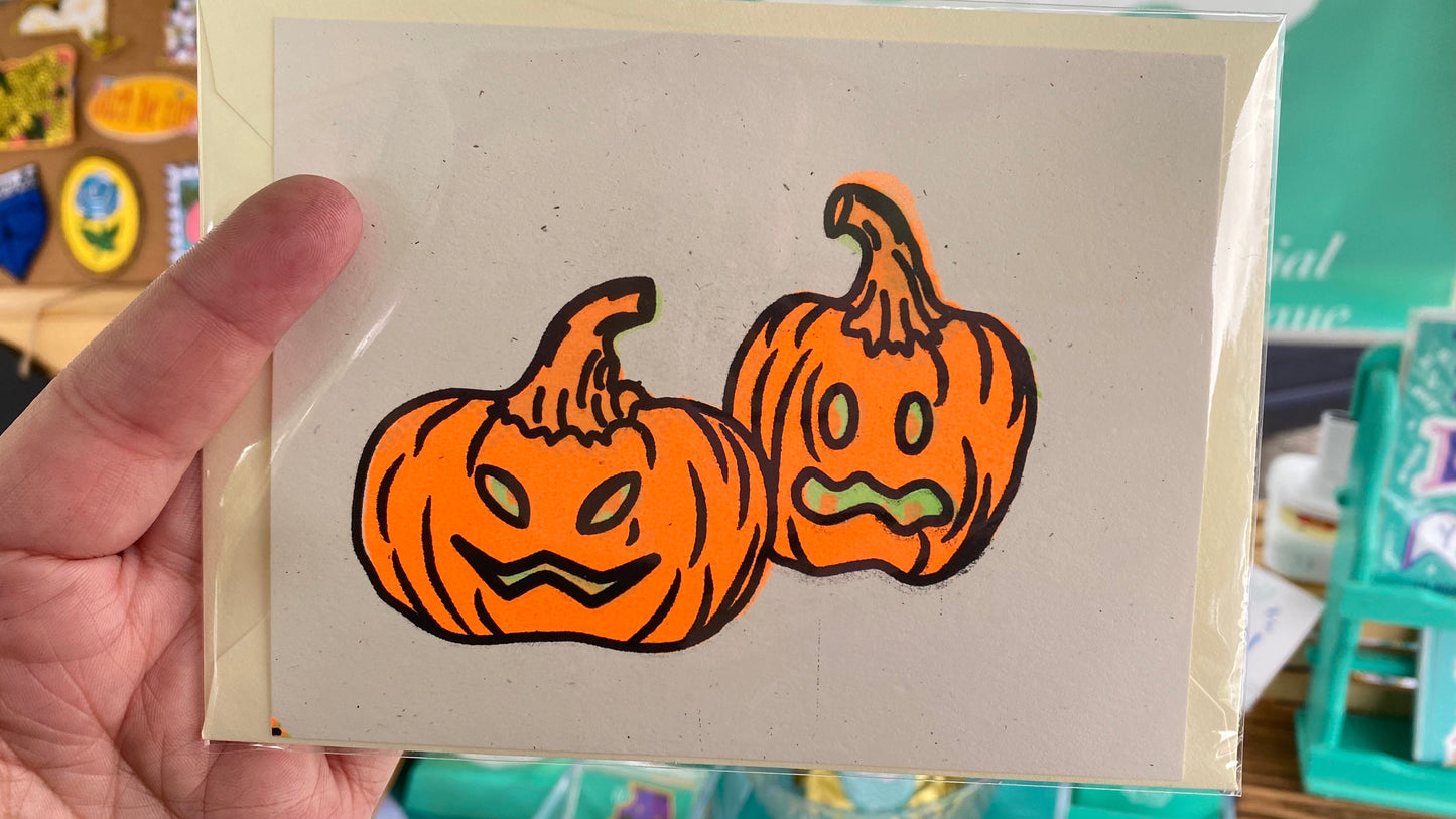 Jack-o-Lantern Buds - Three-Color Screen Print - A2 - PATREON REWARD EXTRA