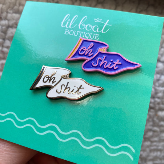 Oh Shit Enamel Pin - Two Variants - Mini Moods Vol. 2 Hard Enamel Soft Enamel