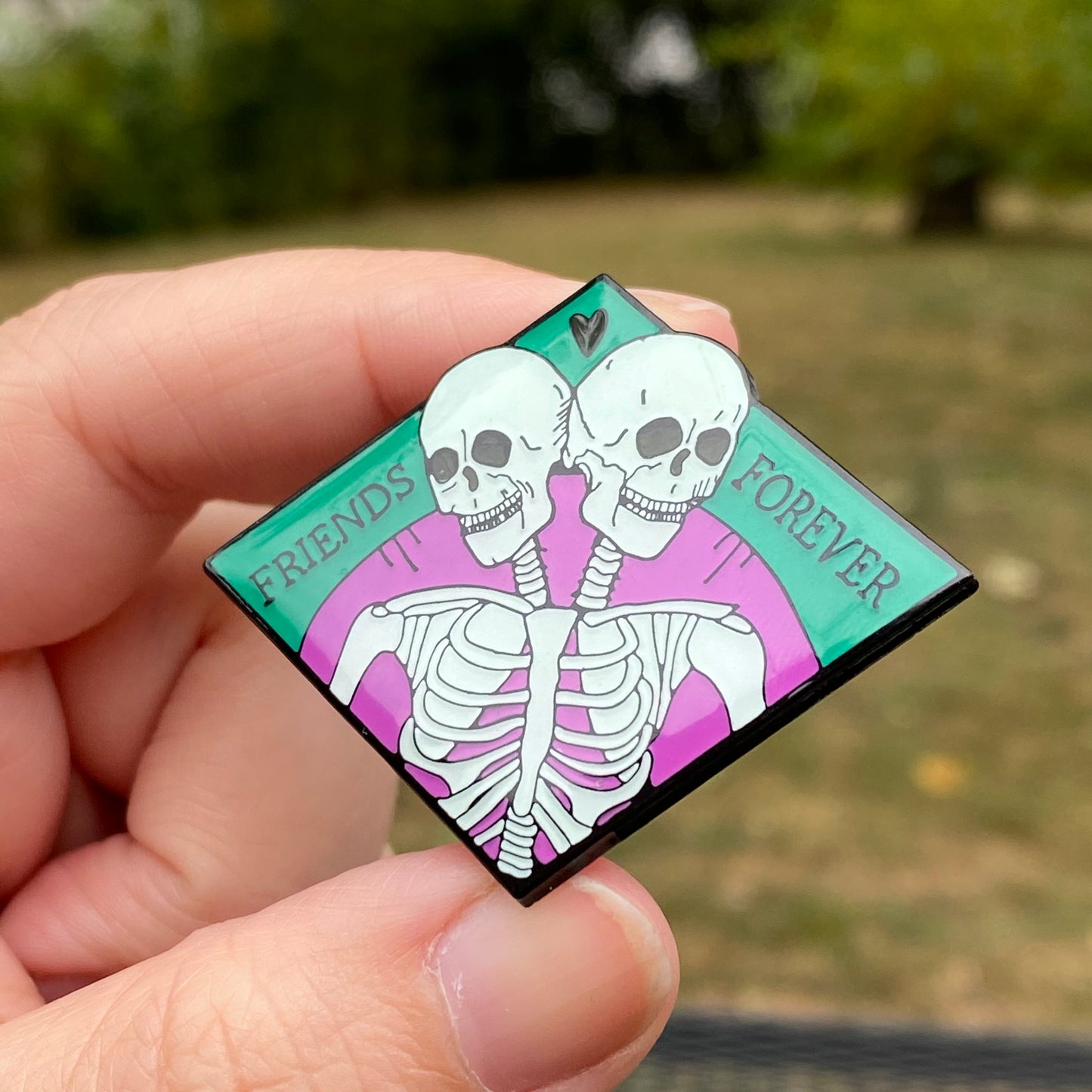 Friends Forever - Party Variant - Spooky Halloween Skeleton Enamel Pin