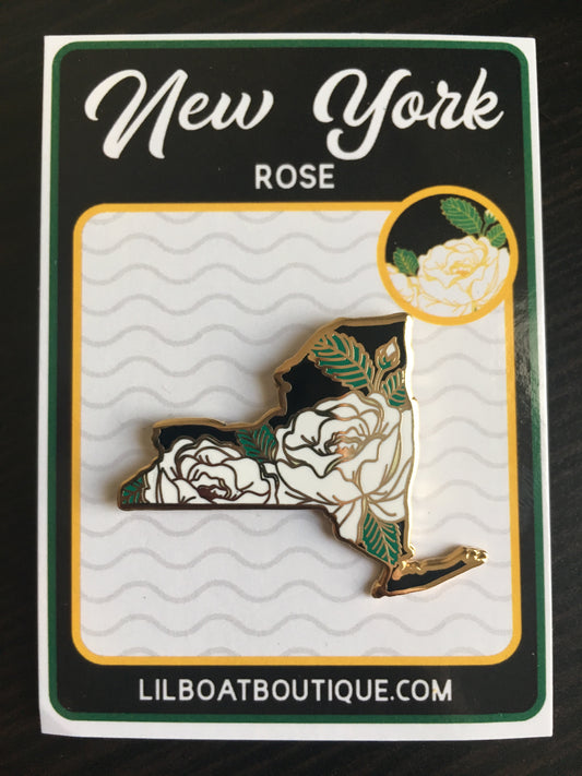 New York Rose - State Flower Hard Enamel Pin