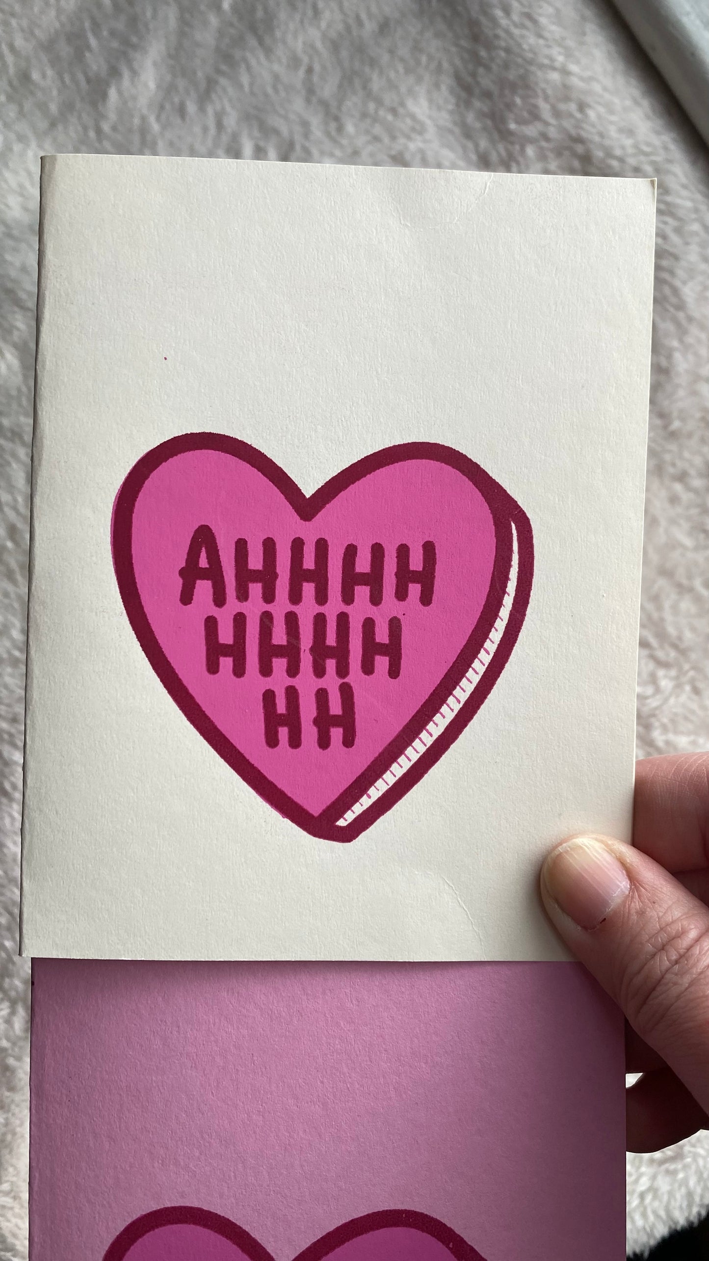 AHHHHHHHH Greeting Card - Cream or Pink