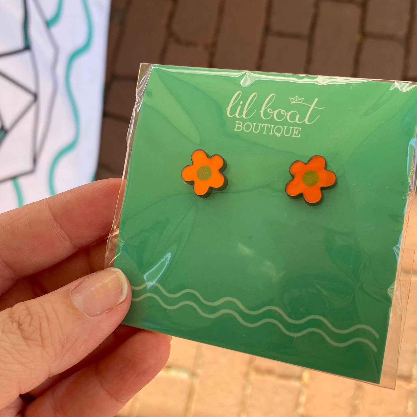 Floral Studs - Midnight Iridescent- Acrylic Earrings