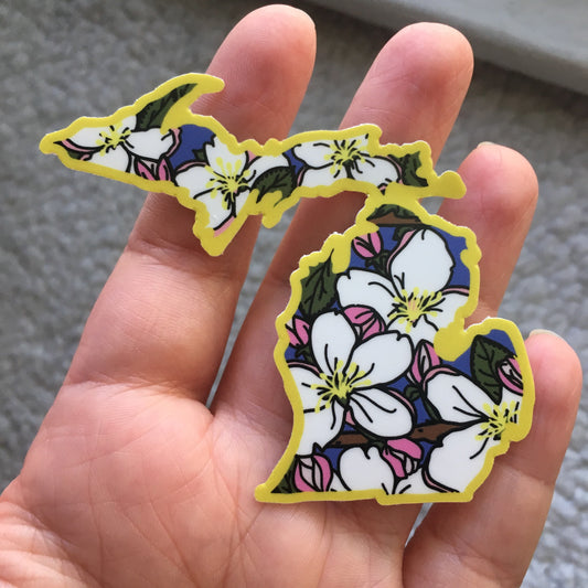 Michigan Apple Blossom - Vinyl Sticker - State Flower Series