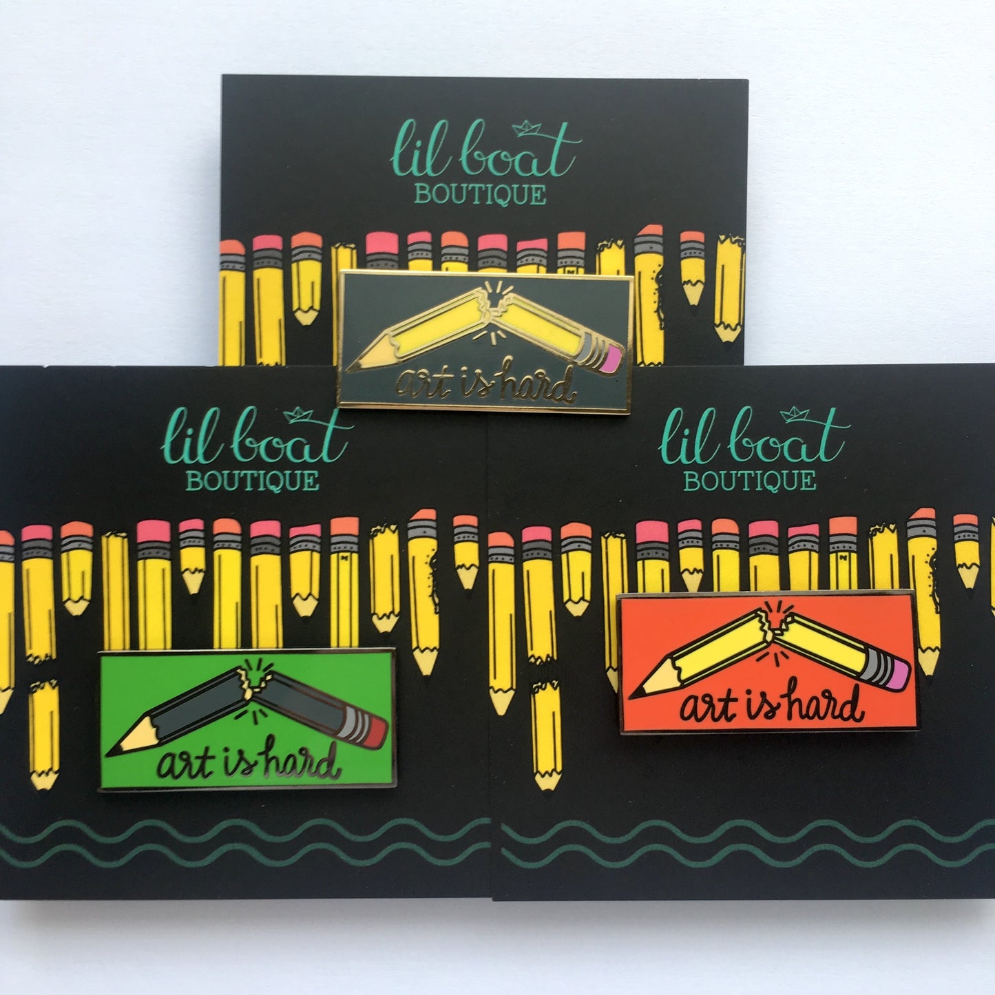 Art Is Hard - Grey and Gold Hard Enamel Pin - Creator's Club Variant