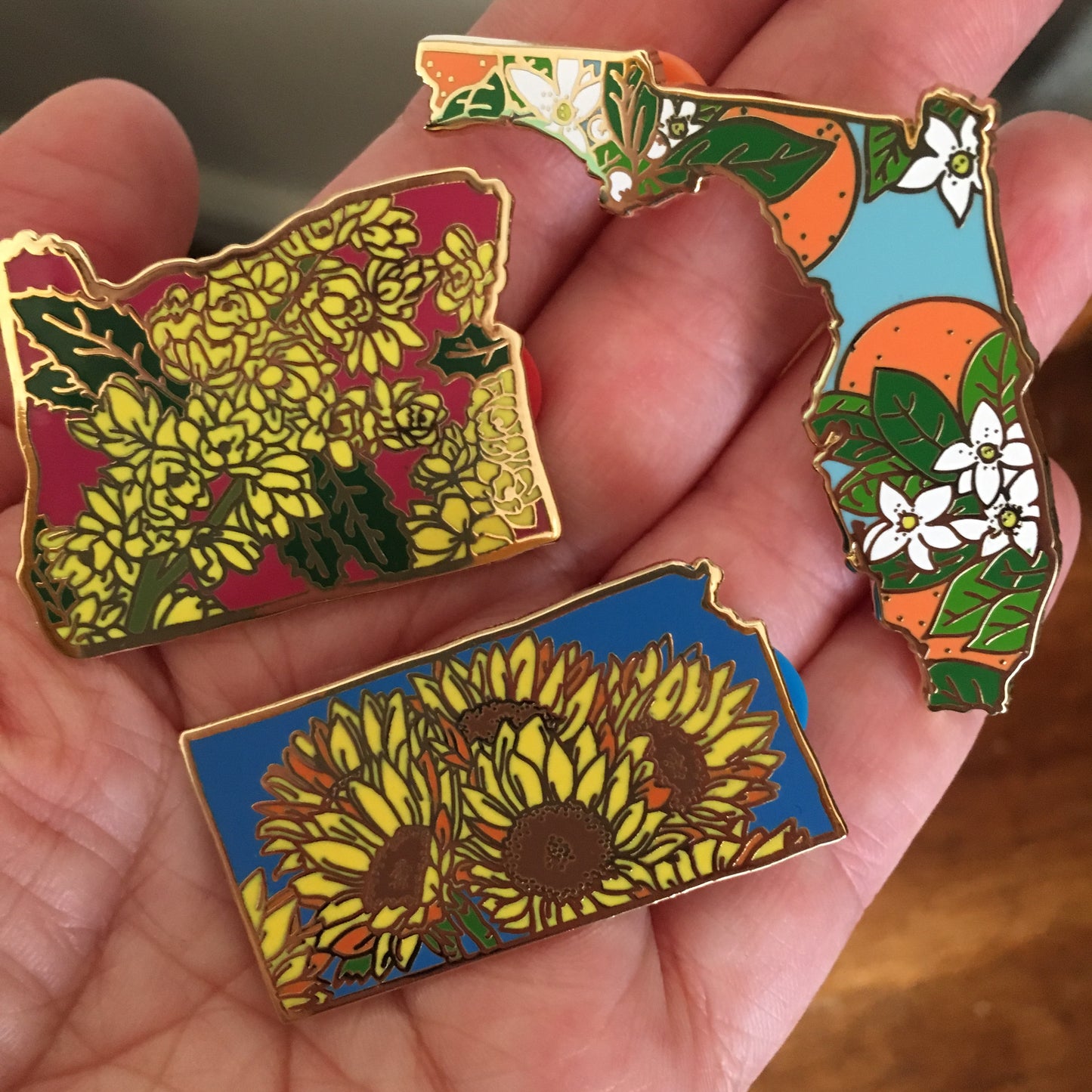 Florida Orange Blossom Enamel Pin - State Flower Series FL