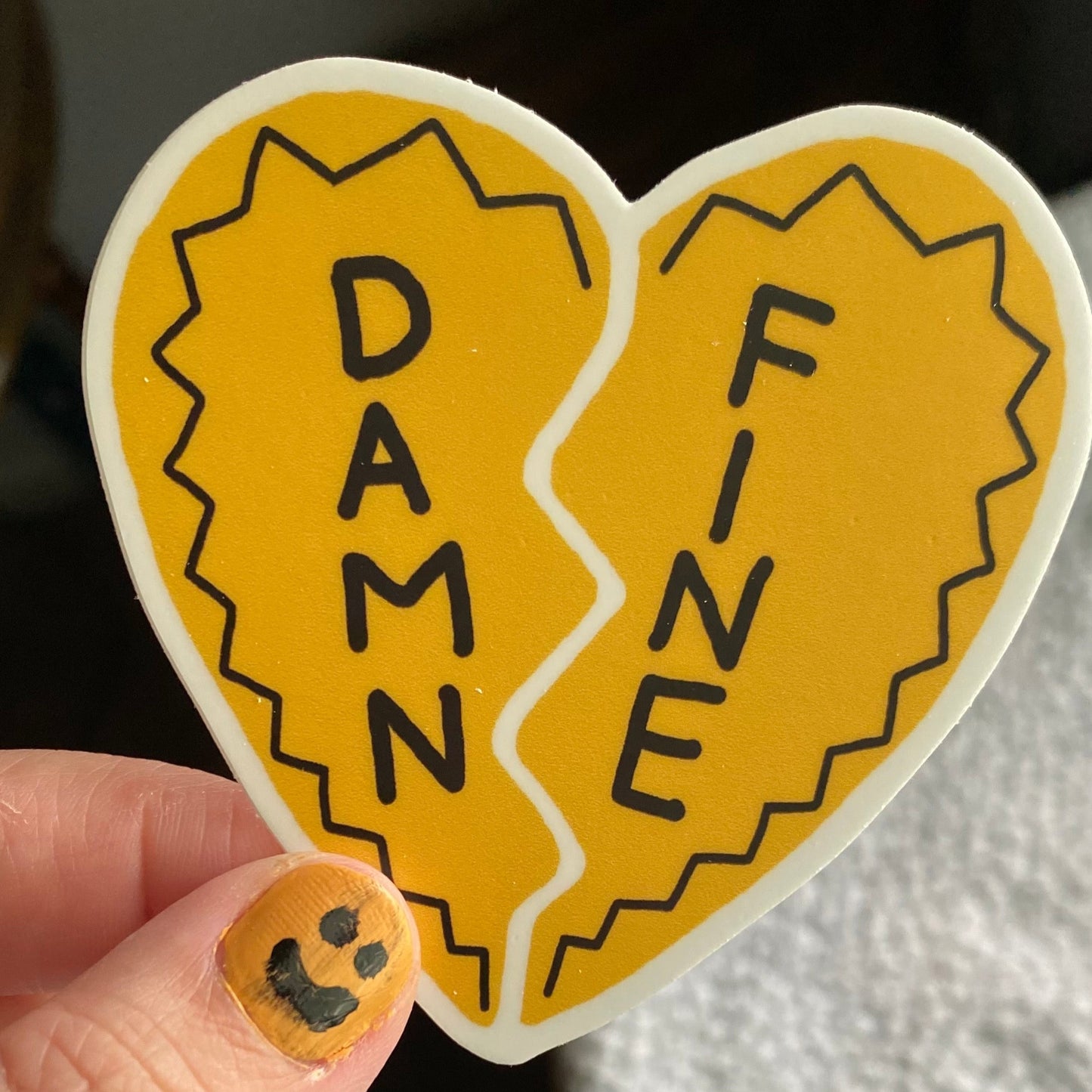 Damn Fine - Vinyl Sticker - Gold Heart Twin Peaks Laura Palmer Necklace