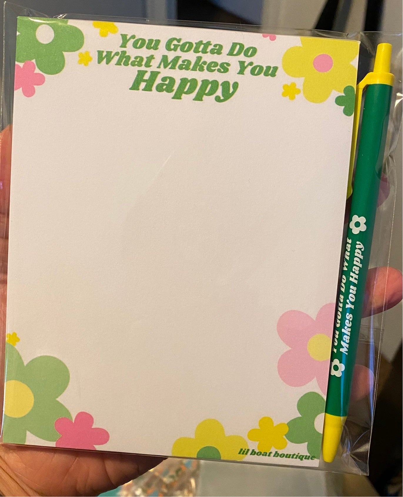 You Gotta Do What Makes You Happy - Pen and Notepad Set