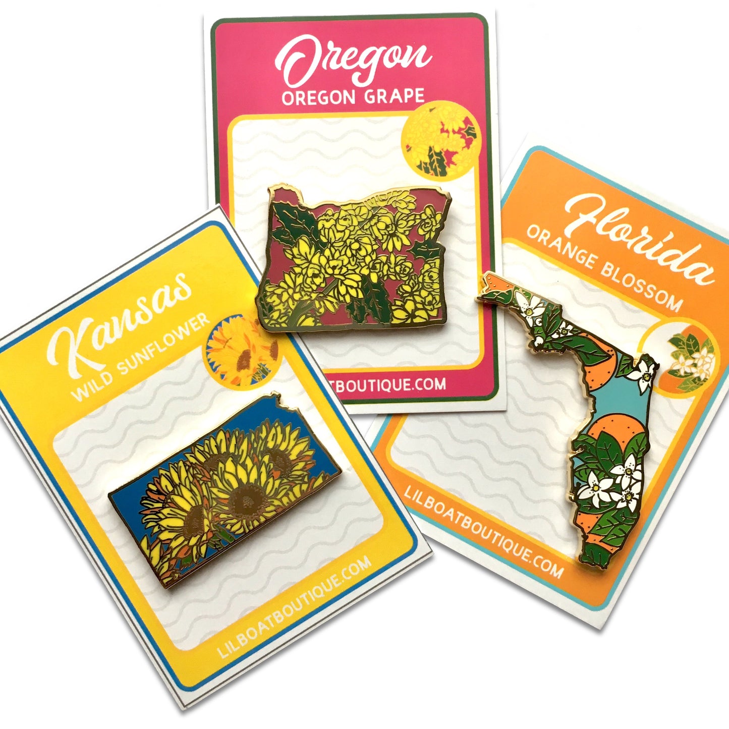 Florida Orange Blossom Enamel Pin - State Flower Series FL