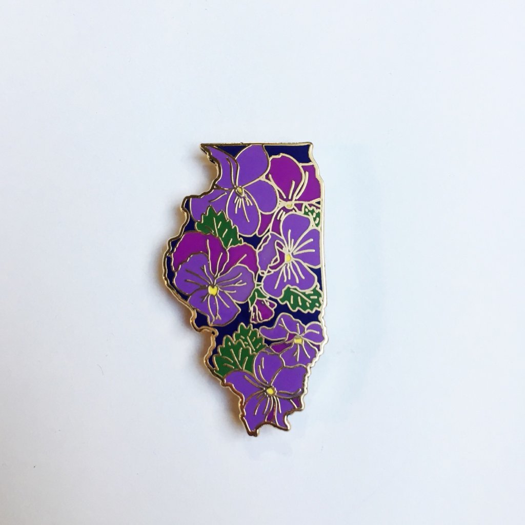 Illinois Violet - State Flower Hard Enamel Pin