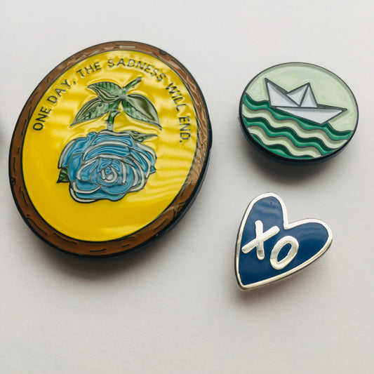 Lil Boat Paper Boat - Enamel Pin - Lil Boat Boutique logo pin