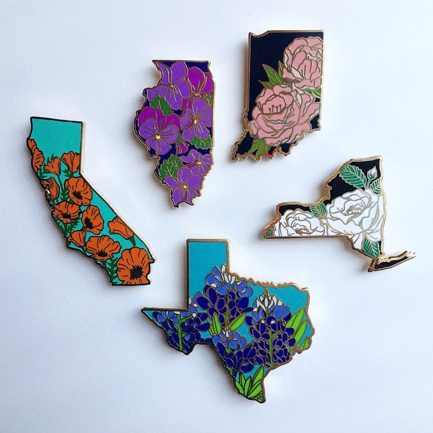 New York Rose - State Flower Hard Enamel Pin