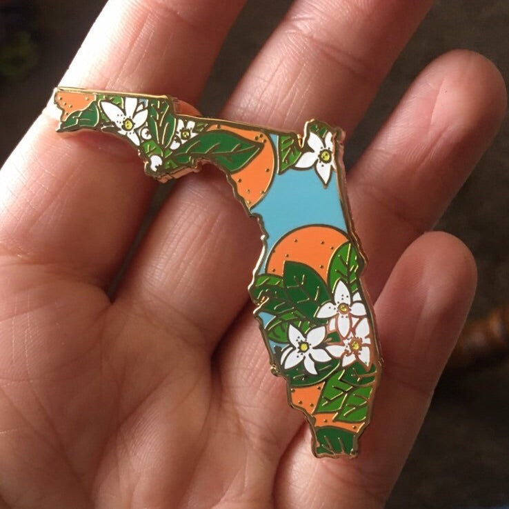 Florida Orange Blossom Enamel Pin - State Flower Series FL