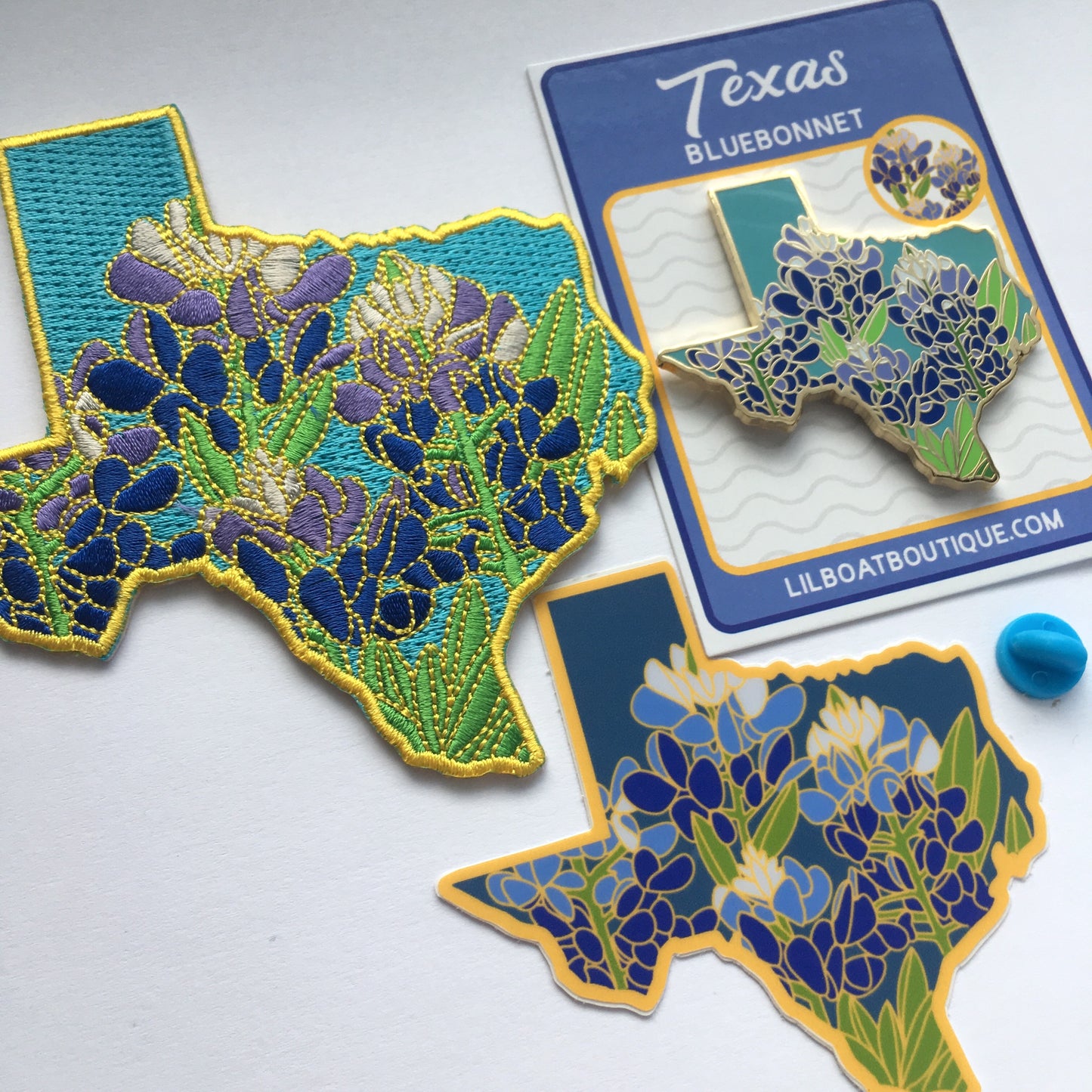 Texas Bluebonnet Embroidered Patch - State Flower Series