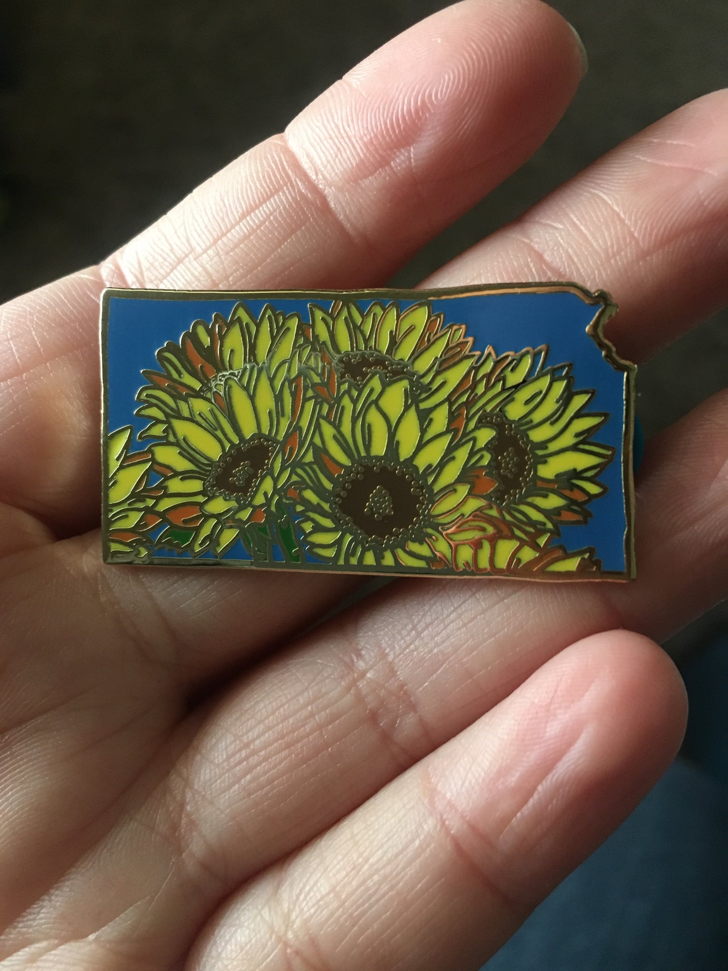 Kansas Sunflower Enamel Pin - State Flower Series KS