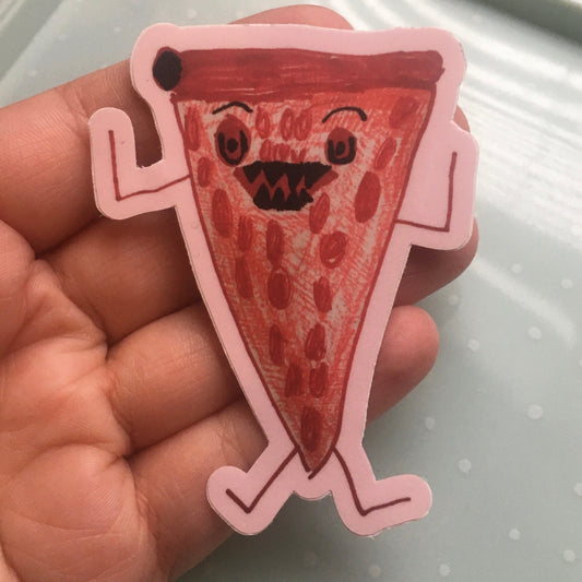 Pizza Monster Drawing Magnet