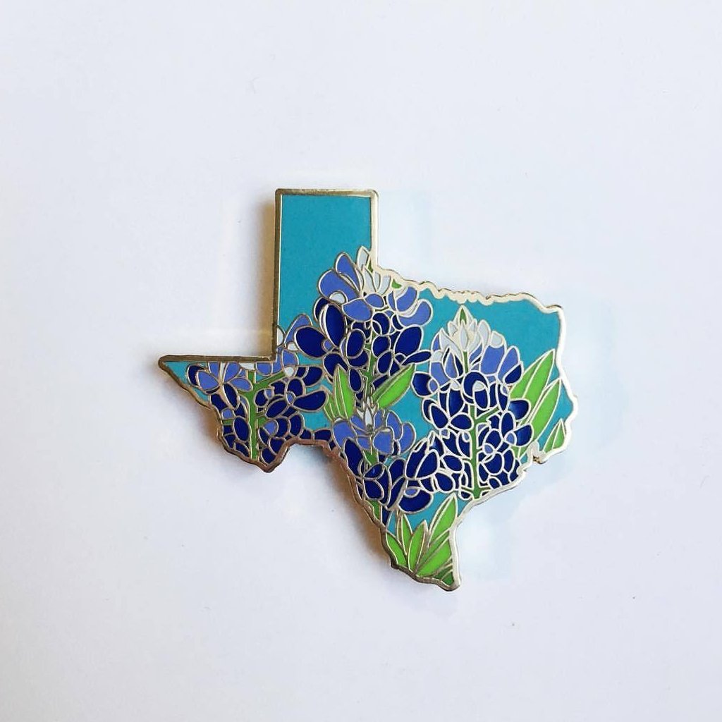 Texas Bluebonnet - State Flower Hard Enamel Pin