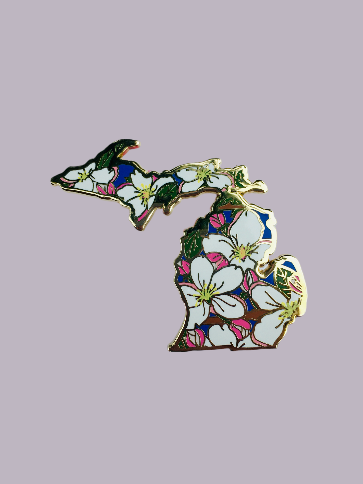 Michigan Apple Blossom Pin - State Flower Series - MI