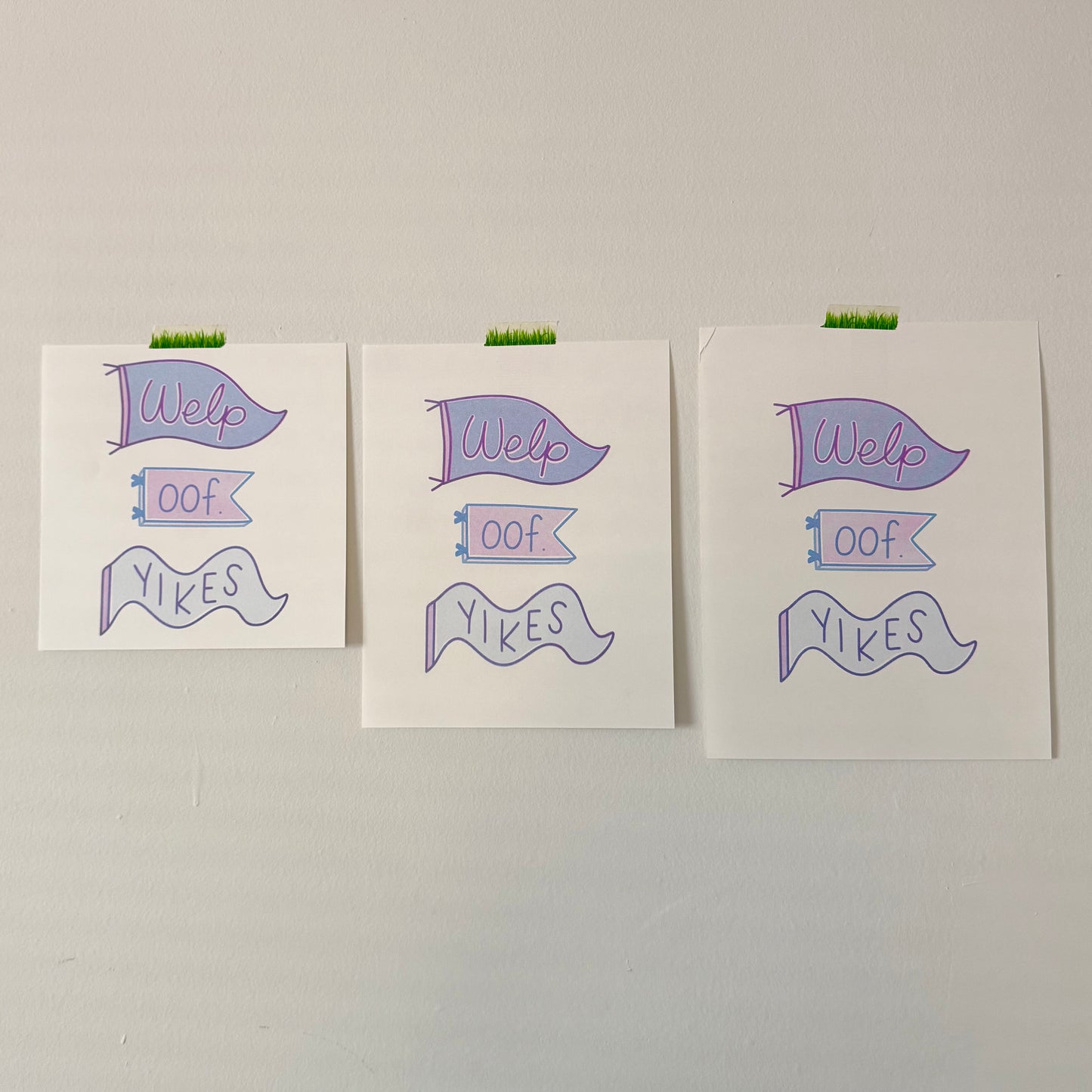 Welp Oof Yikes Risograph Print - v.2