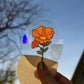Orange Poppy Rainbow Maker - Window Decal Sun Catcher