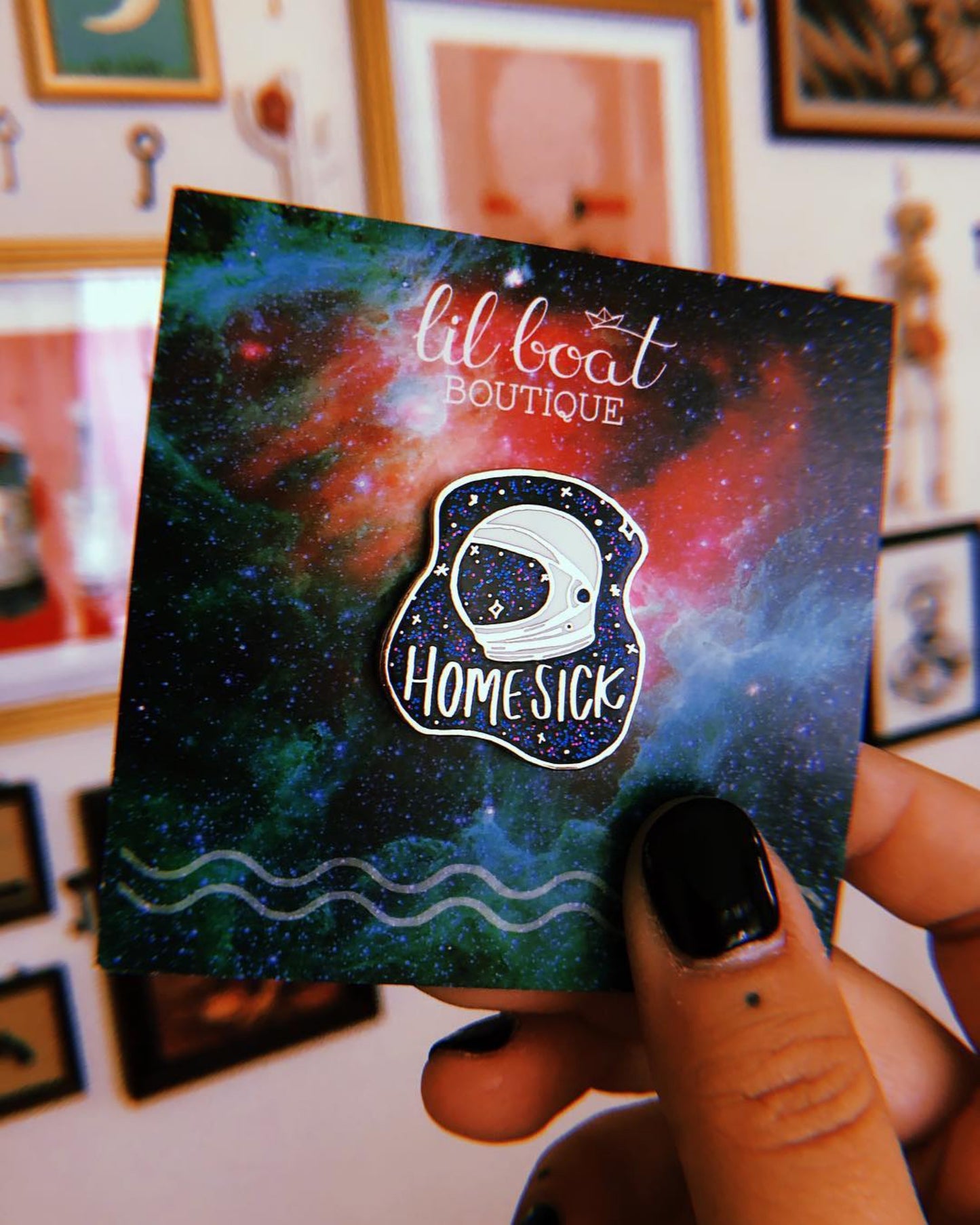 Homesick Enamel Pin - Glitter Variant