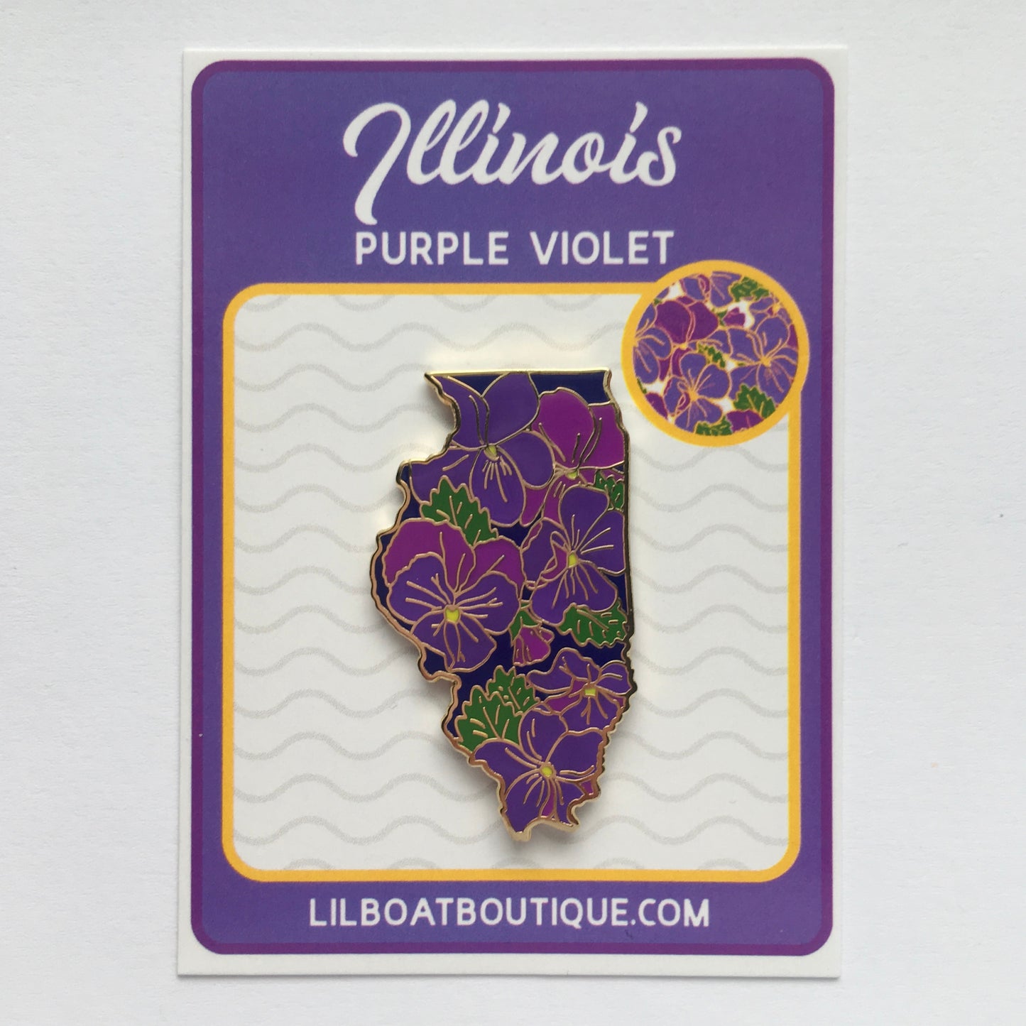 Illinois Violet - State Flower Hard Enamel Pin