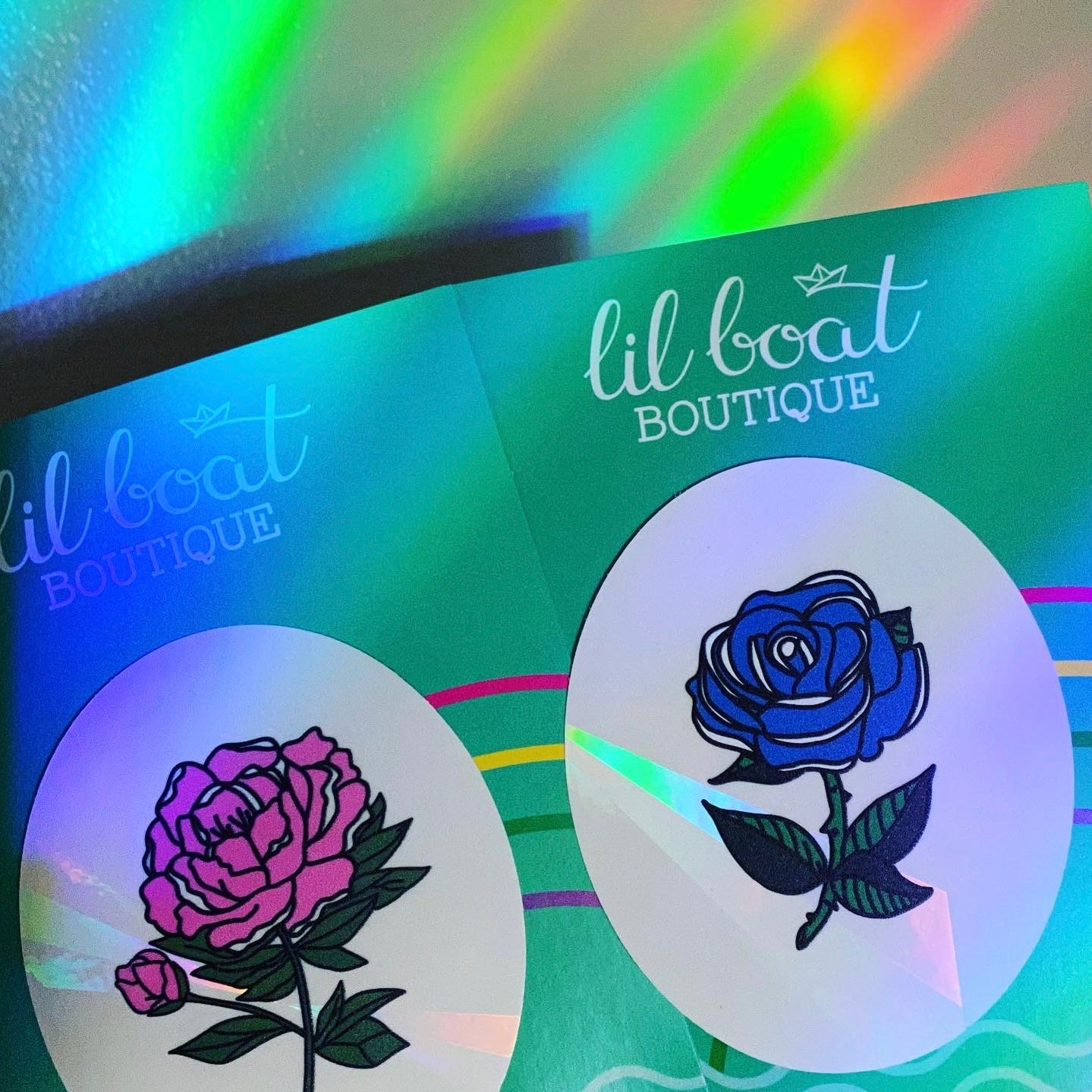 Blue Rose Rainbow Maker - Window Decal Sun Catcher