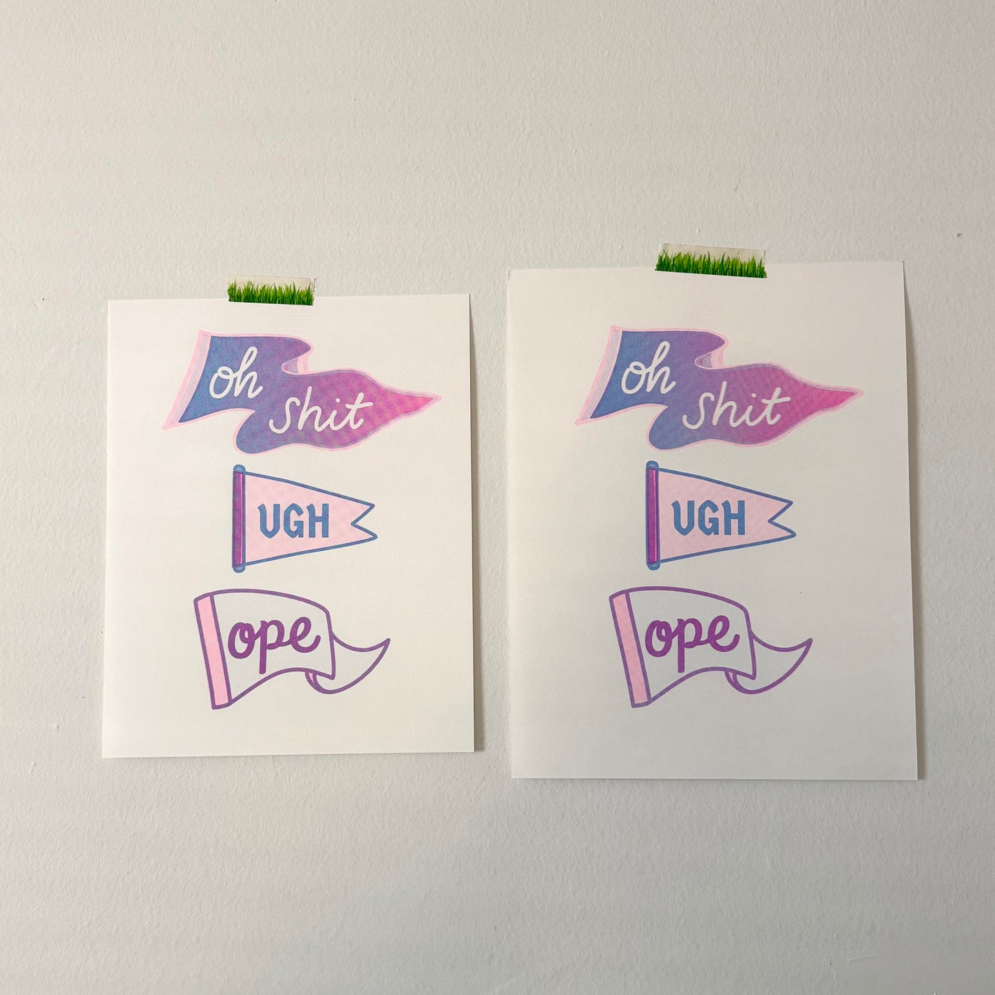 Oh Shit Ugh Ope Risograph Print