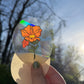 Orange Poppy Rainbow Maker - Window Decal Sun Catcher