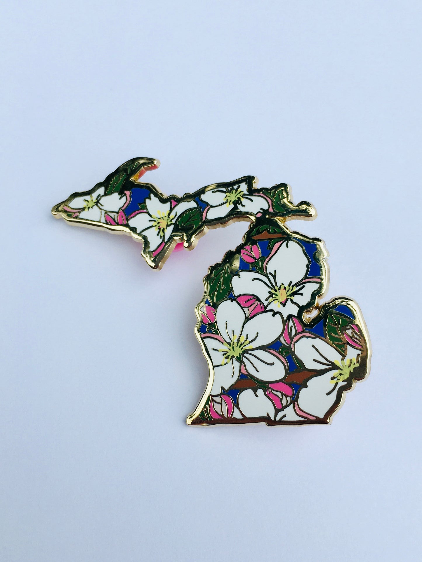 Michigan Apple Blossom Pin - State Flower Series - MI