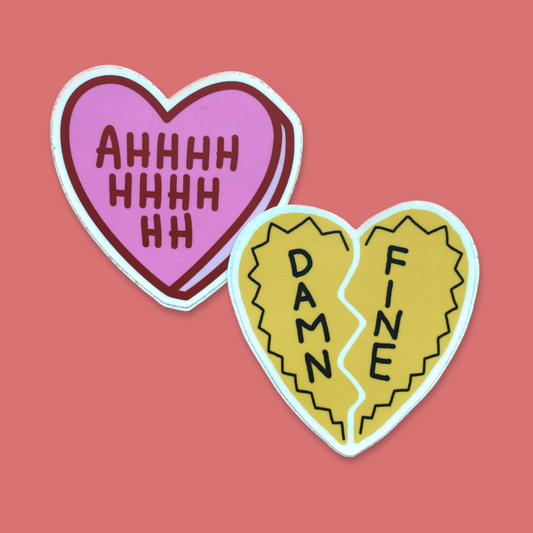 Damn Fine - Vinyl Sticker - Gold Heart Twin Peaks Laura Palmer Necklace