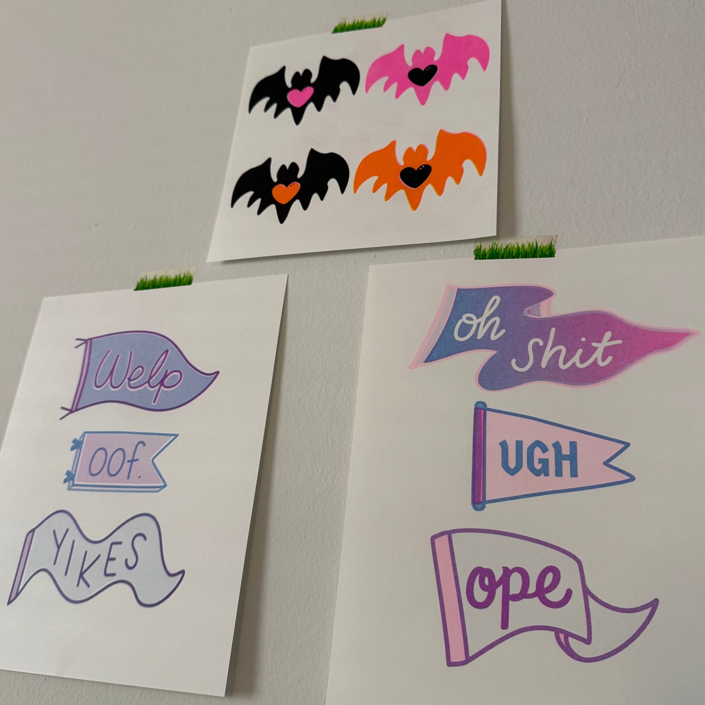 Welp Oof Yikes Risograph Print - v.2